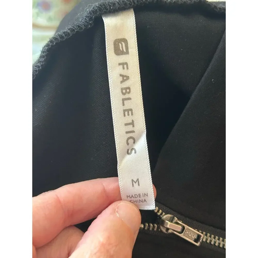 Fabletics black stretch Ponte knit straight skirt Medium business career